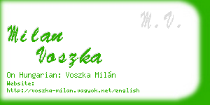 milan voszka business card